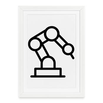 bras robotique - Affiche encadrée (27 × 37 cm) - blanc - Devant