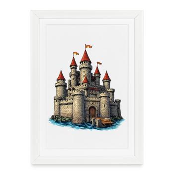 Wasserburg on the edge of the coast - Framed poster (27 × 37 cm) - white - Front