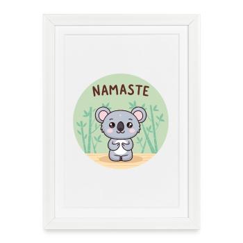 Koala Namaste Zen Cercle - Affiche encadrée (27 × 37 cm) - blanc - Devant