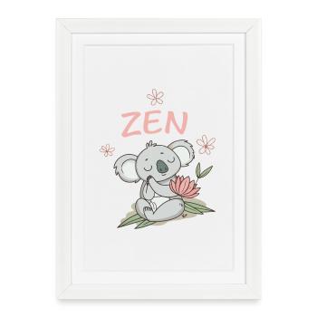 Koala Zen: méditation lotus pastel - Affiche encadrée (27 × 37 cm) - blanc - Devant