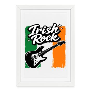 Electric Guitar St Patrick Flag Rock Gift - Framed poster (27 × 37 cm) - white - Front