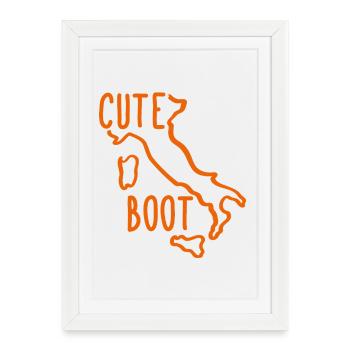 Chouette botte italienne - Chouette botte - Affiche encadrée (27 × 37 cm) - blanc - Devant
