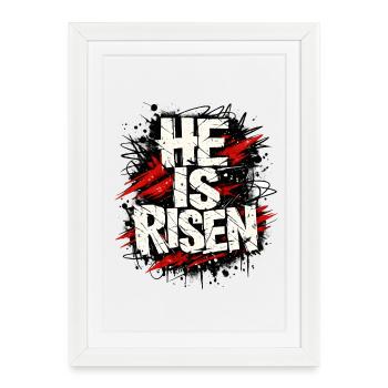 He is Risen Jesus Easter - Framed poster (27 × 37 cm) - white - Front