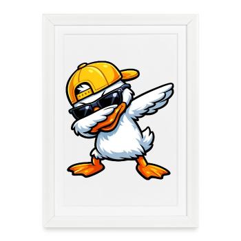 Dabbing Duck - Framed poster (27 × 37 cm) - white - Front