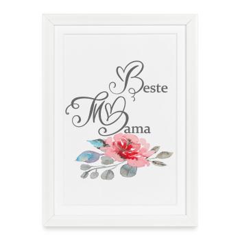 Meilleure maman - Affiche encadrée (27 × 37 cm) - blanc - Devant