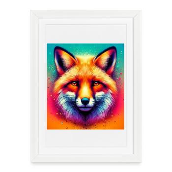 Renard - Affiche encadrée (27 × 37 cm) - blanc - Devant