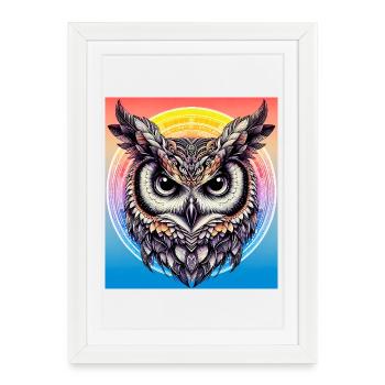 owl - Framed poster (27 × 37 cm) - white - Front