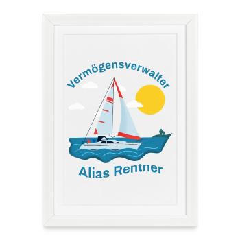 Rentner, Der Vermögensverwalter - Gerahmtes Poster (27 × 37 cm) - Weiß - Vorne