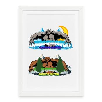 Sasquatch Peaks Winter and Summer Edition - Framed poster (27 × 37 cm) - white - Front