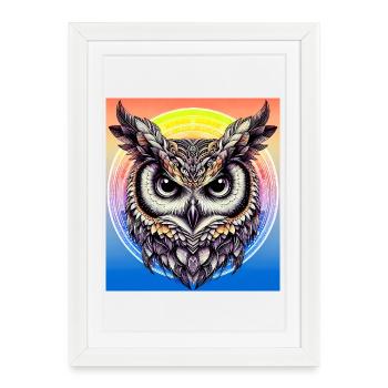 owl - Framed poster (27 × 37 cm) - white - Front