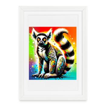 Lémurien - Affiche encadrée (27 × 37 cm) - blanc - Devant