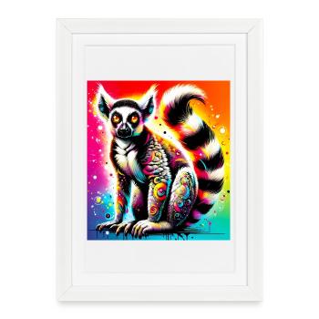 Lémurien - Affiche encadrée (27 × 37 cm) - blanc - Devant