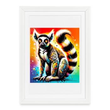 Lémurien - Affiche encadrée (27 × 37 cm) - blanc - Devant