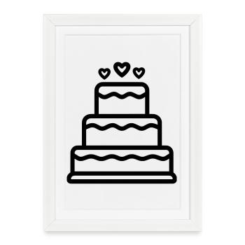 gâteau d'anniversaire  - Affiche encadrée (27 × 37 cm) - blanc - Devant