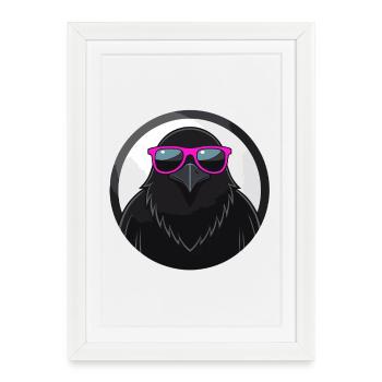 Crow chic roseglasses - Framed poster (27 × 37 cm) - white - Front