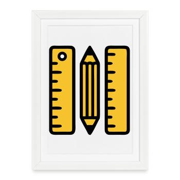 Pen Rulers Drawing Architecture - Framed poster (27 × 37 cm) - white - Front