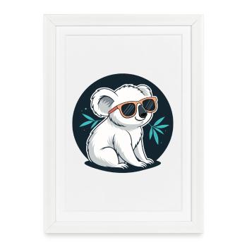 Koala chic sunglasses - Framed poster (27 × 37 cm) - white - Front