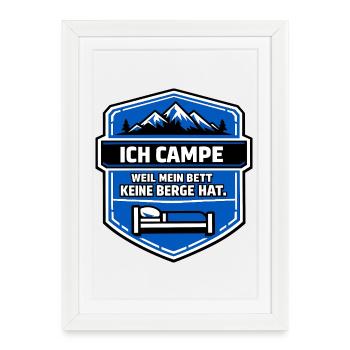 Camping en camping-car - Affiche encadrée (27 × 37 cm) - blanc - Devant