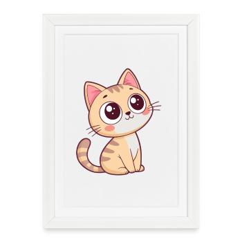 Curious pastel kitten - Framed poster (27 × 37 cm) - white - Front
