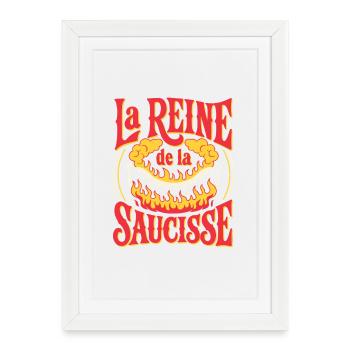Reine de la Saucisse Flamboyante - Affiche encadrée (27 × 37 cm) - blanc - Devant