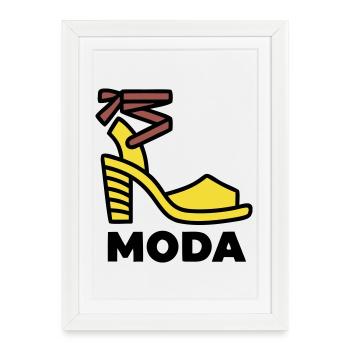 Chaussures à talons hauts Moda Italie Fashion Vacation - Affiche encadrée (27 × 37 cm) - blanc - Devant