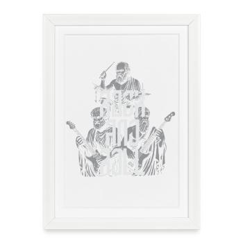 Groupe de philosophes anciens du rock classique T-S - Affiche encadrée (27 × 37 cm) - blanc - Devant