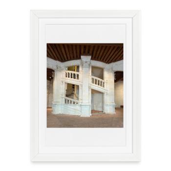 Escalier à double révolution - Affiche encadrée (27 × 37 cm) - blanc - Devant