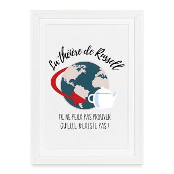 La théière de Russell - Design sceptique - Affiche encadrée (27 × 37 cm) - blanc - Devant