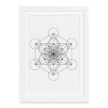 Cube de Metatron – Géométrie sacrée puissante - Affiche encadrée (27 × 37 cm) - blanc - Devant