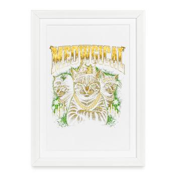 Meowgical Cat Kings - Framed poster (27 × 37 cm) - white - Front