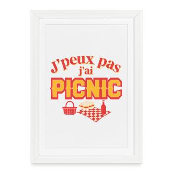 J'peux pas j'ai Picnic - Affiche encadrée (27 × 37 cm) - blanc - Devant