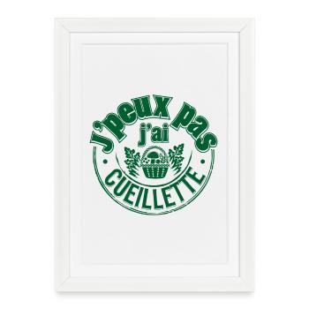 Badge Vert Panier de Fleurs - Affiche encadrée (27 × 37 cm) - blanc - Devant