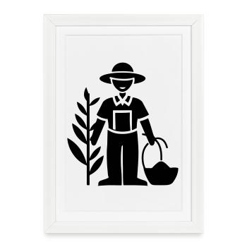 Farmer Bauer - Gerahmtes Poster (27 × 37 cm) - Weiß - Vorne
