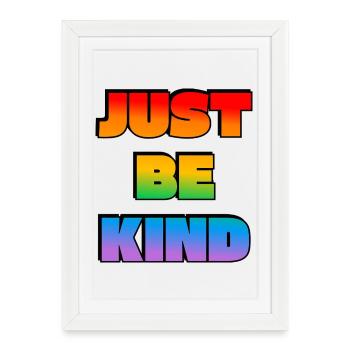 Just Be Kind Gradient - Framed poster (27 × 37 cm) - white - Front