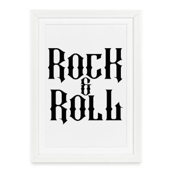 Conception typographique gothique rock and roll - Affiche encadrée (27 × 37 cm) - blanc - Devant