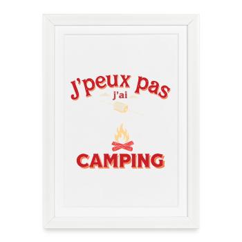 J'peux pas j'ai camping - Affiche encadrée (27 × 37 cm) - blanc - Devant