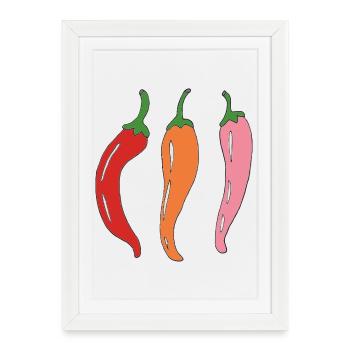 Chili Trio Illustration - Framed poster (27 × 37 cm) - white - Front