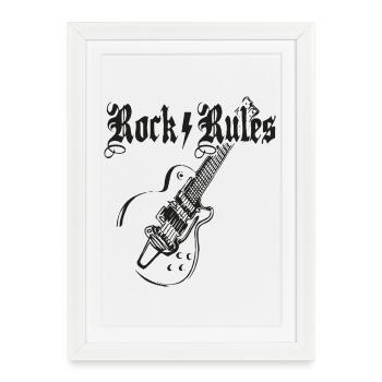 Rock7Rules Guitar Design - Framed poster (27 × 37 cm) - white - Front