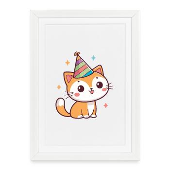 Rainbow Kitten Party - Framed poster (27 × 37 cm) - white - Front