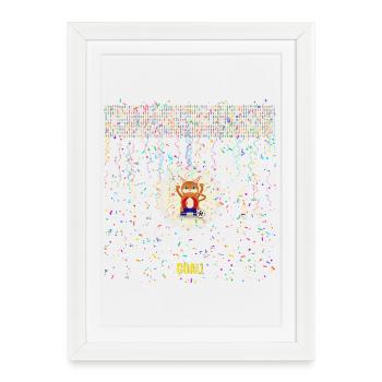 Cat Mascot Goal Celebration - Framed poster (27 × 37 cm) - white - Front