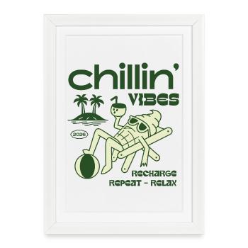 Chillin' Vibes Island Break - Framed poster (27 × 37 cm) - white - Front