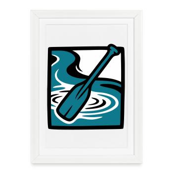 Icône de l’eau de la rivière Paddle - Affiche encadrée (27 × 37 cm) - blanc - Devant