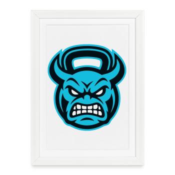 Icône de la kettlebell sportive de force - Affiche encadrée (27 × 37 cm) - blanc - Devant