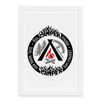 Camper funny saying 3-color individual config - Framed poster (27 × 37 cm) - white - Front