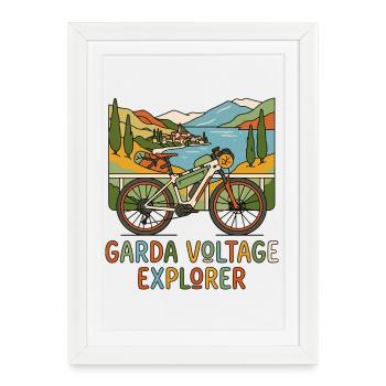 Boho E-Bike Lake Garda Explorer - Framed poster (27 × 37 cm) - white - Front