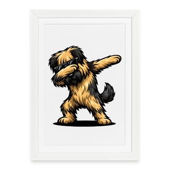 Dab Briard - Affiche encadrée (27 × 37 cm) - blanc - Devant