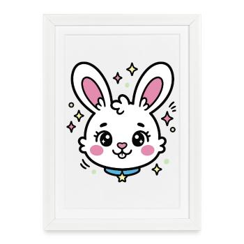 Pastel Star Luminous Bunny - Framed poster (27 × 37 cm) - white - Front