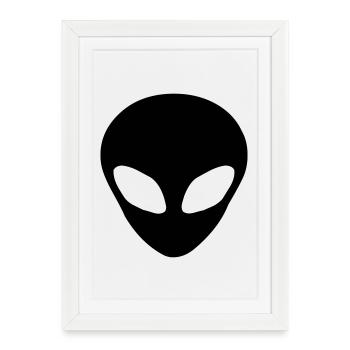 Alien head - Framed poster (27 × 37 cm) - white - Front