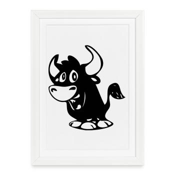 Bull - Affiche encadrée (27 × 37 cm) - blanc - Devant