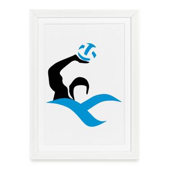 water polo - Affiche encadrée (27 × 37 cm) - blanc - Devant